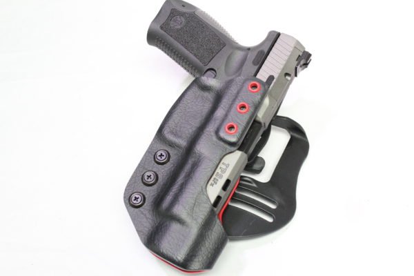 OWB Kydex Holster DSG ARMS HR Vertical Outside The Waistband Compatible with: CZ P10C, Right Black